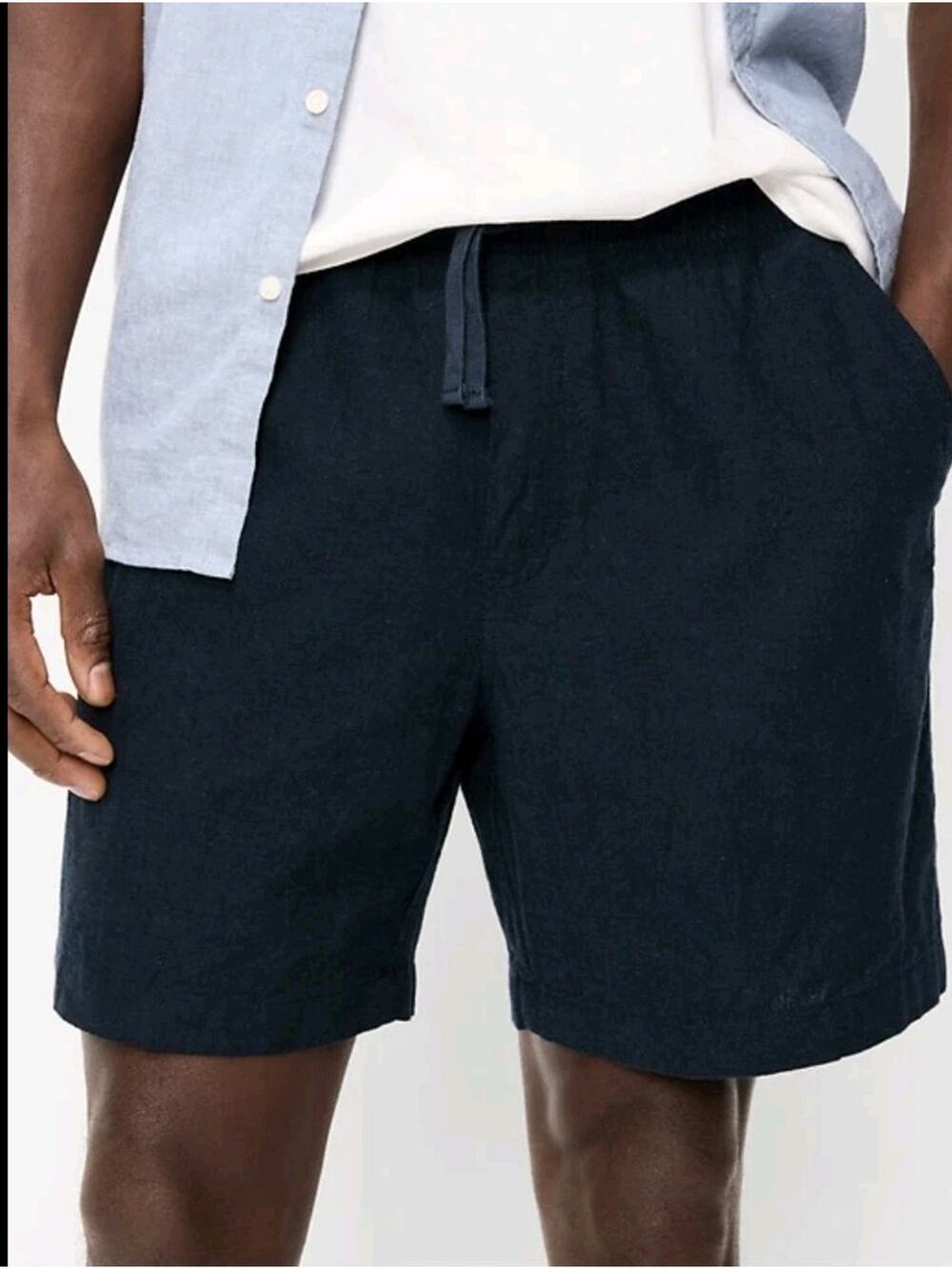 Old Navy Short Men Xlarge Drawstring Chino Pull On Navy Blue Shorts #621